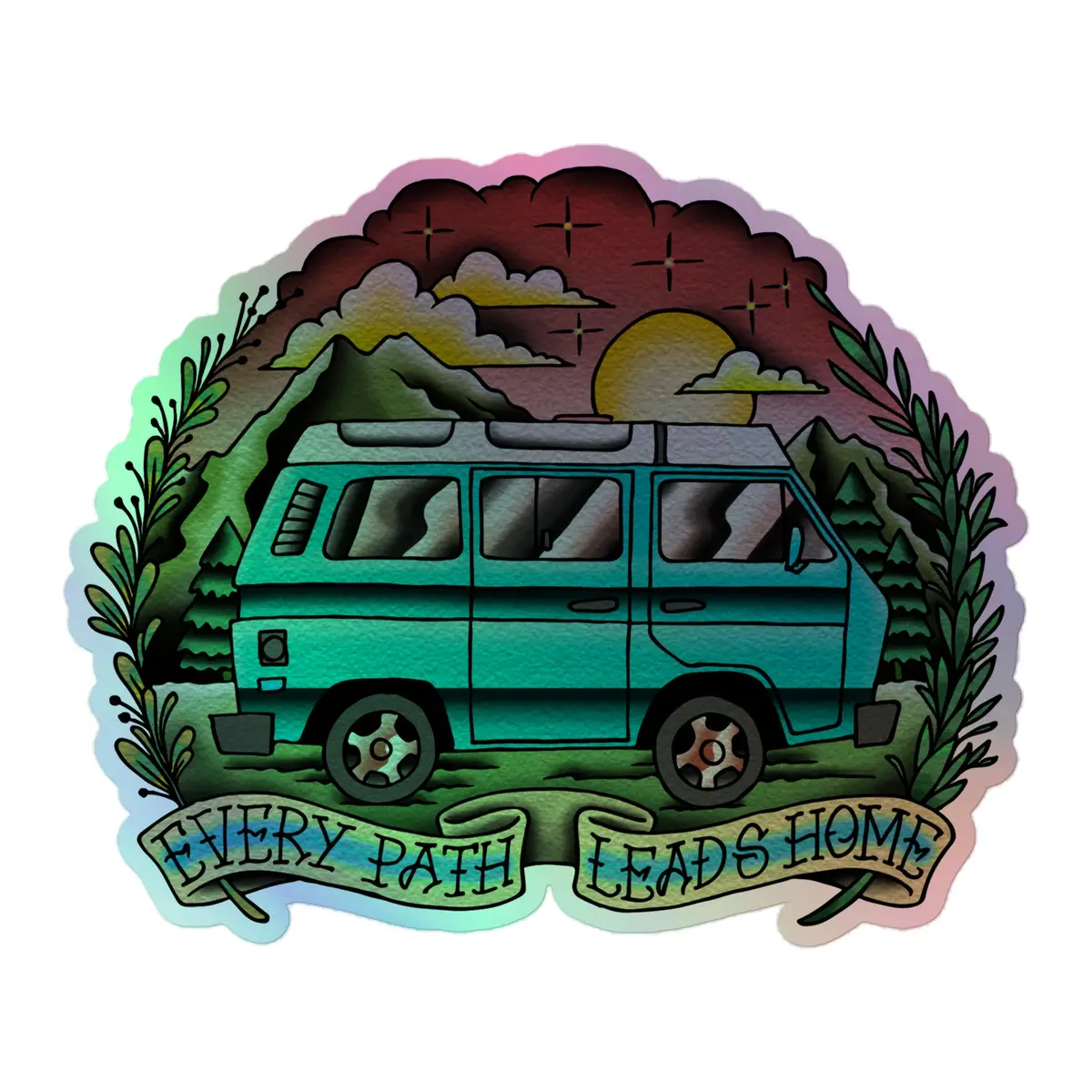 Every Path Leads Home Holographic Sticker 3