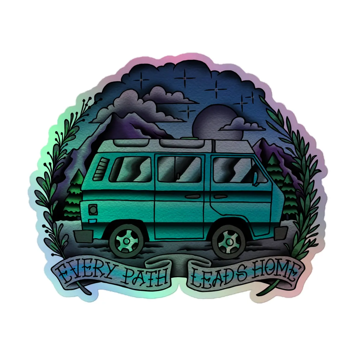 Every Path Leads Home Holographic Sticker 3