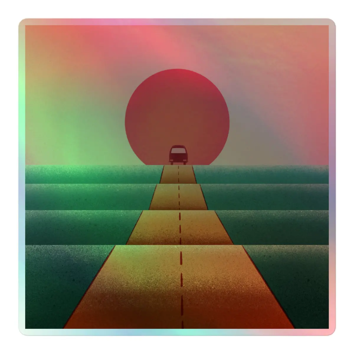 Sunset Road Holographic Sticker 3