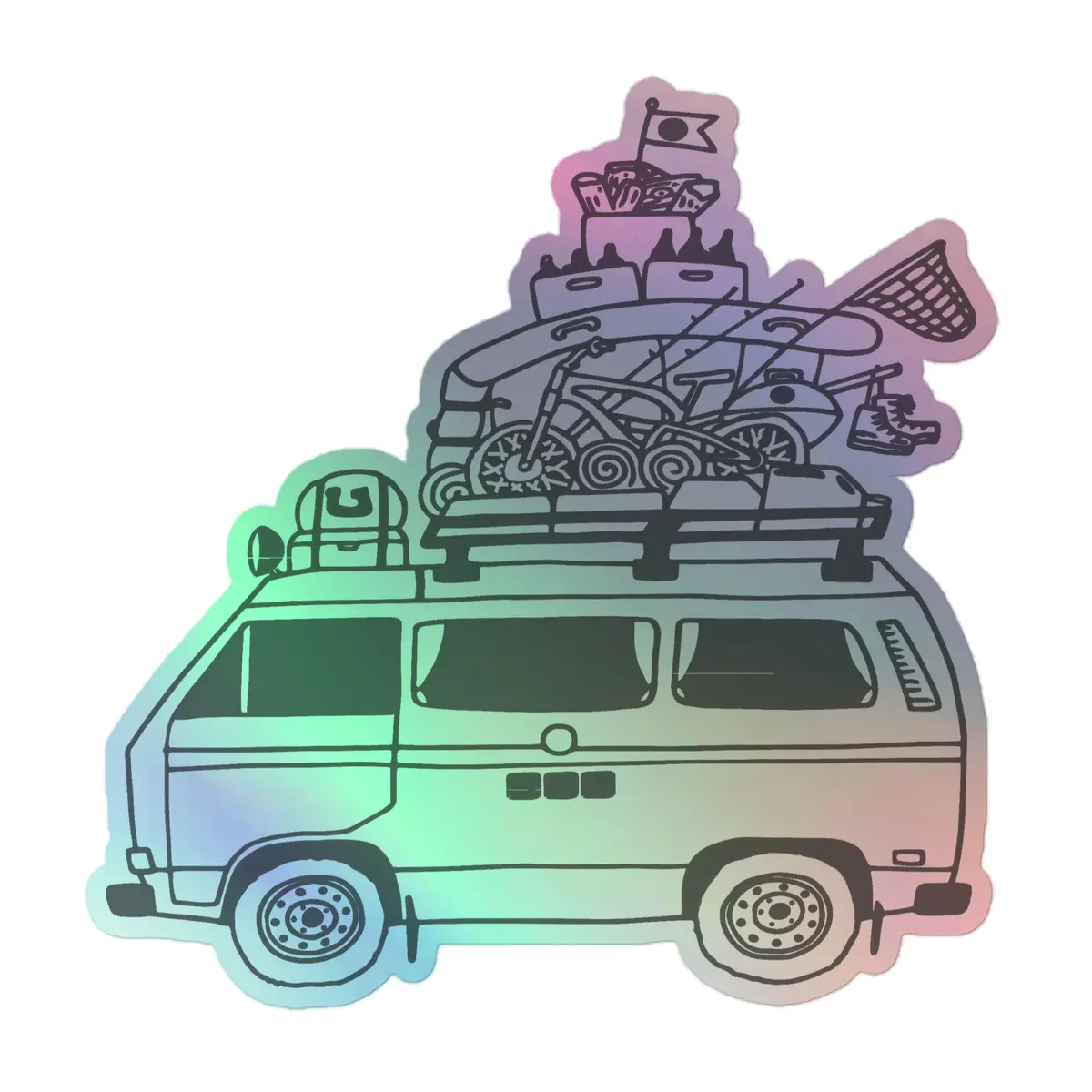 Rad Vanagon Holographic Sticker 3
