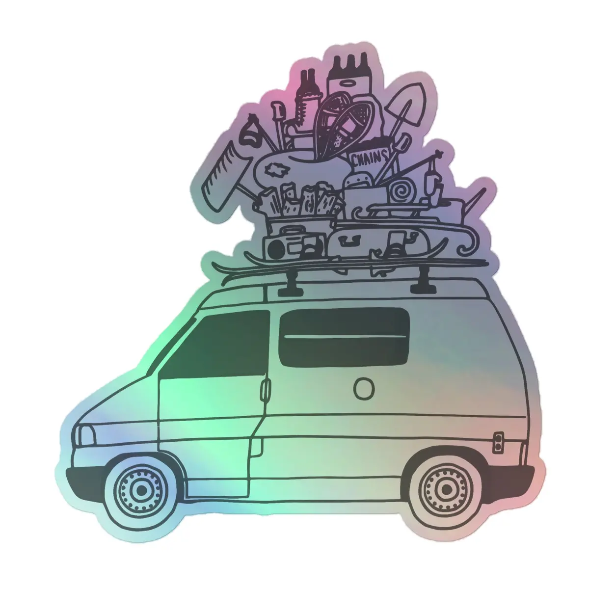 Rad Eurovan Holographic Sticker 3