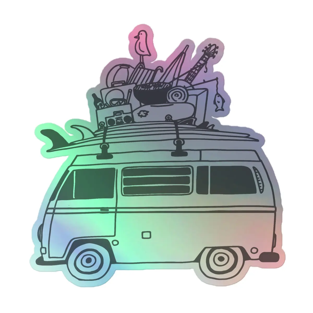 Rad Bus Holographic Sticker 3