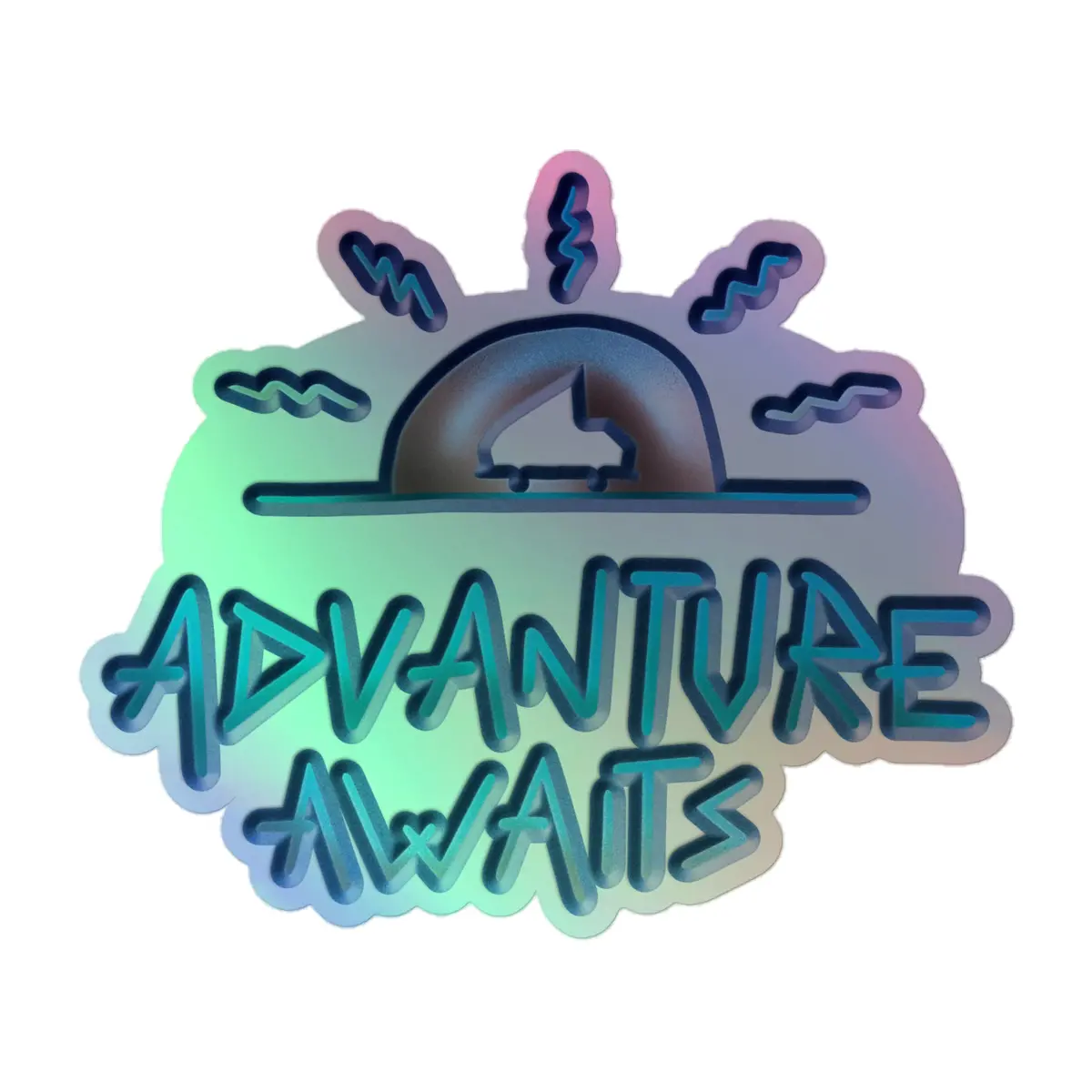 Advanture Awaits Holographic Sticker 3