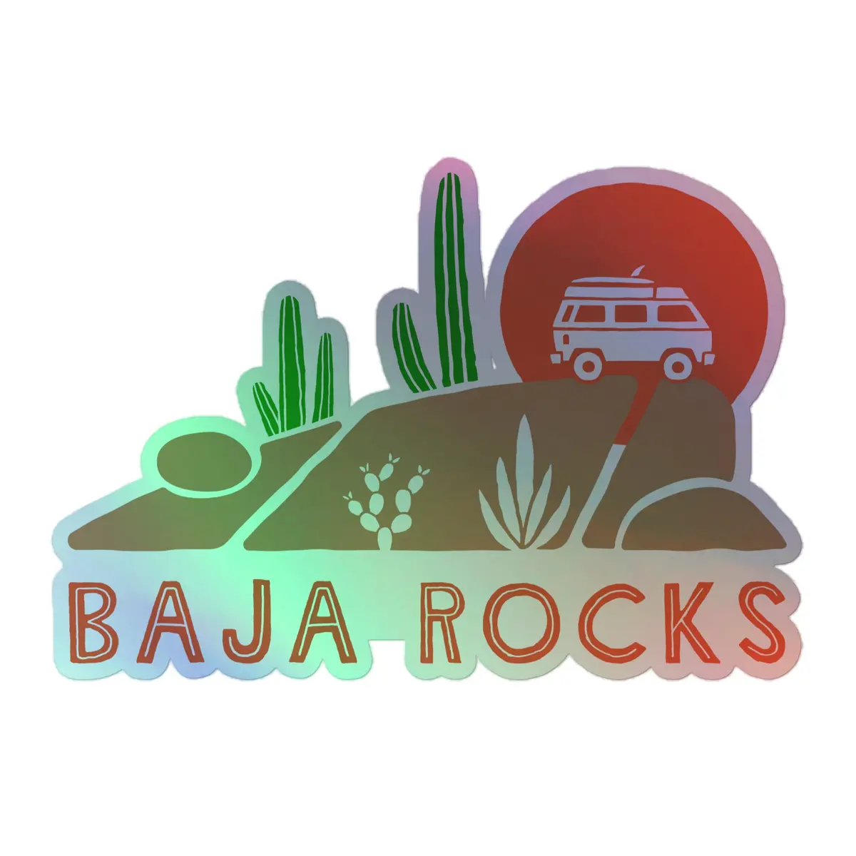 Baja Rocks Holographic Sticker 3