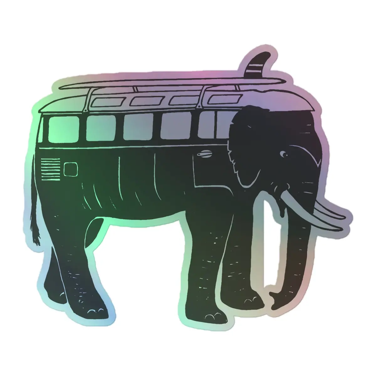 Easy Ride Elephant Holographic Sticker 3