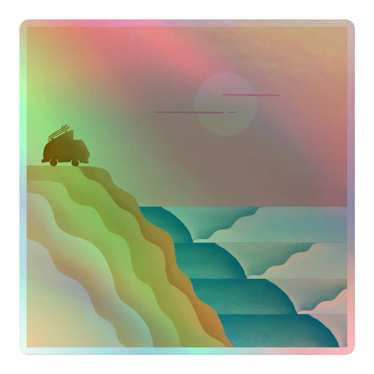 Baja Surf Holographic Sticker 3