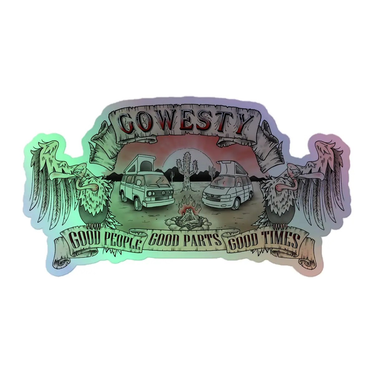 Desert Vulture Holographic Sticker 3