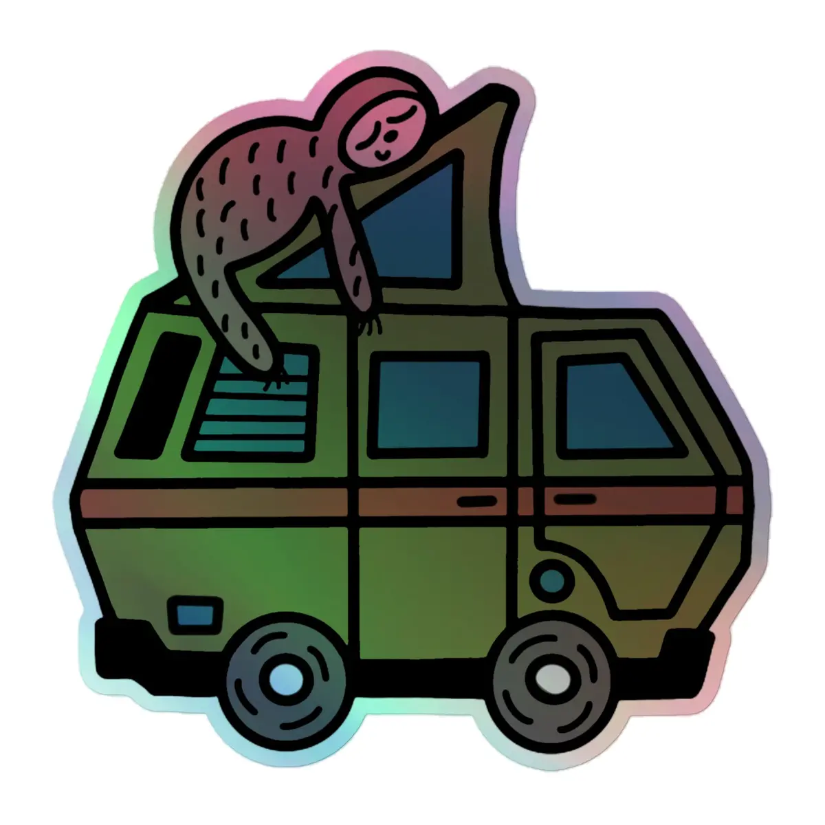 Stewie Sloth Holographic Sticker 3