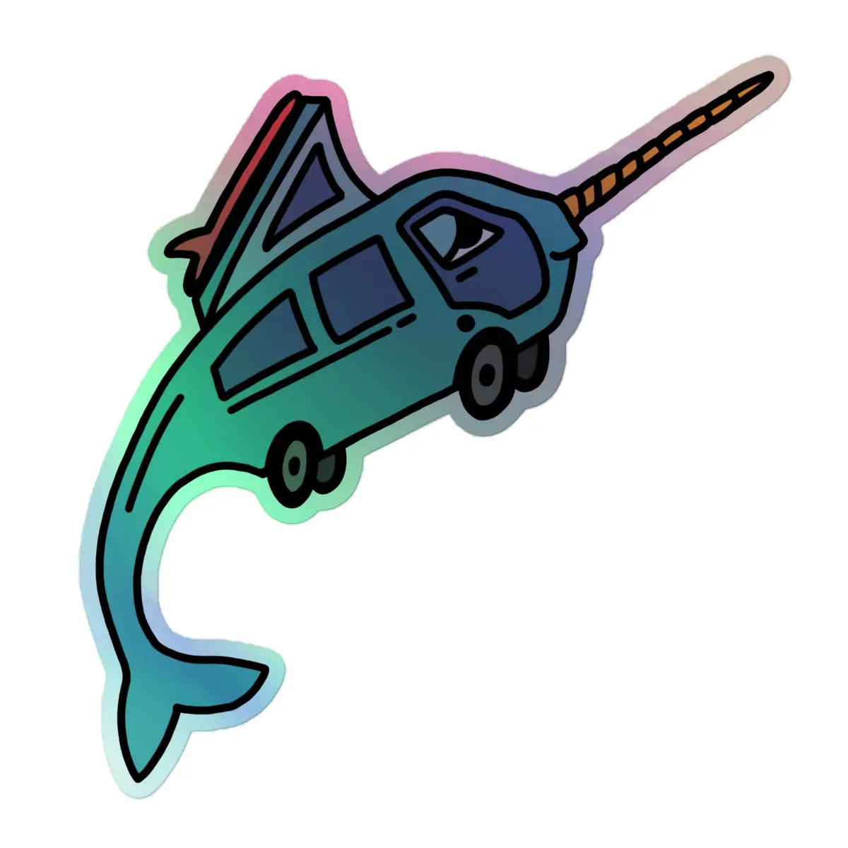 Narwhal Ned Holographic Sticker 3