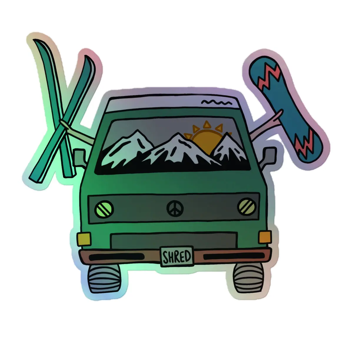 Shred Van Holographic Sticker 3