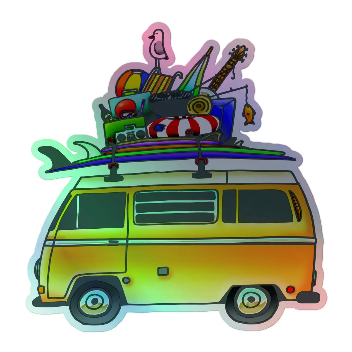 Rad Bus Holographic Sticker 3