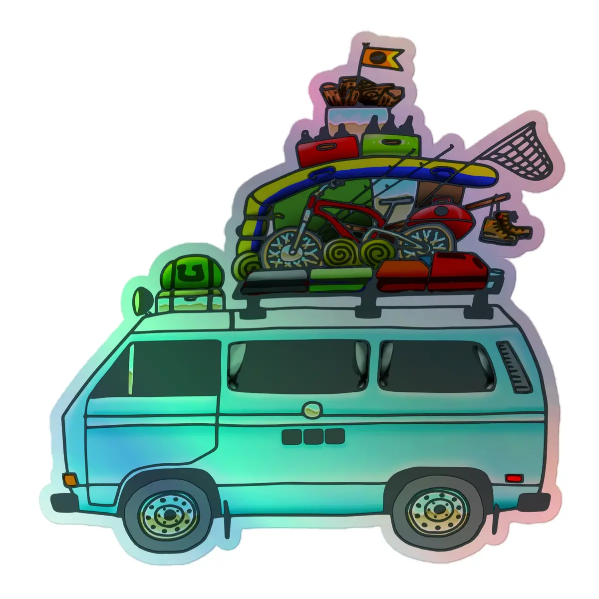 Rad Vanagon Holographic Sticker 3