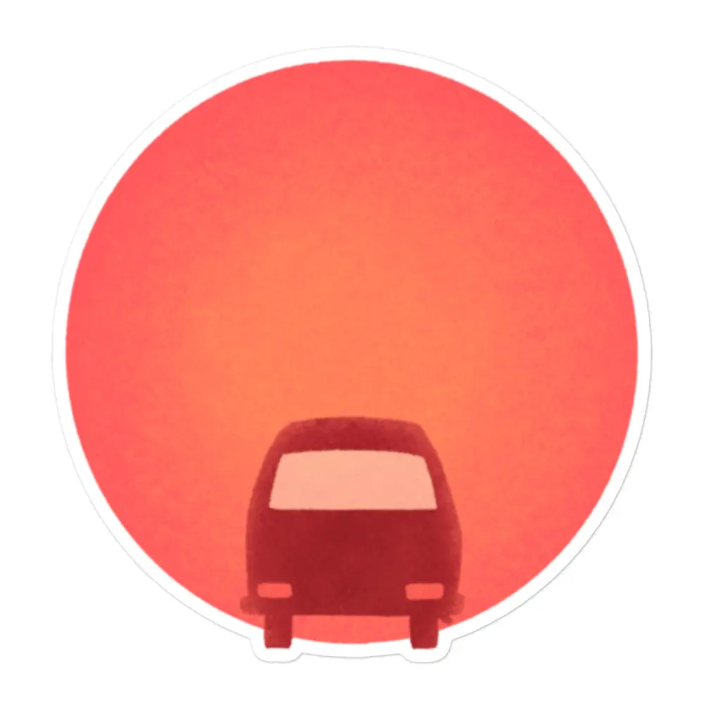 Sunset Bus Sticker 3