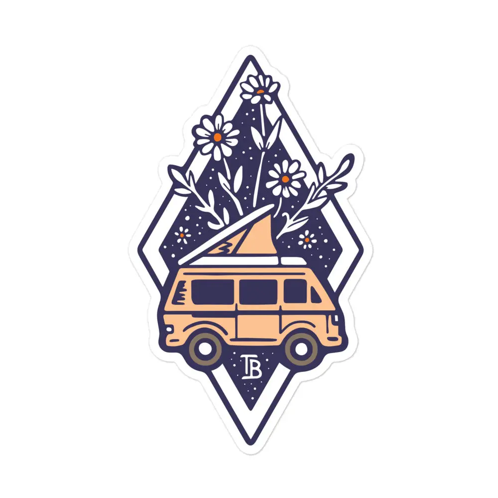 Bloom Peach Van Sticker 3