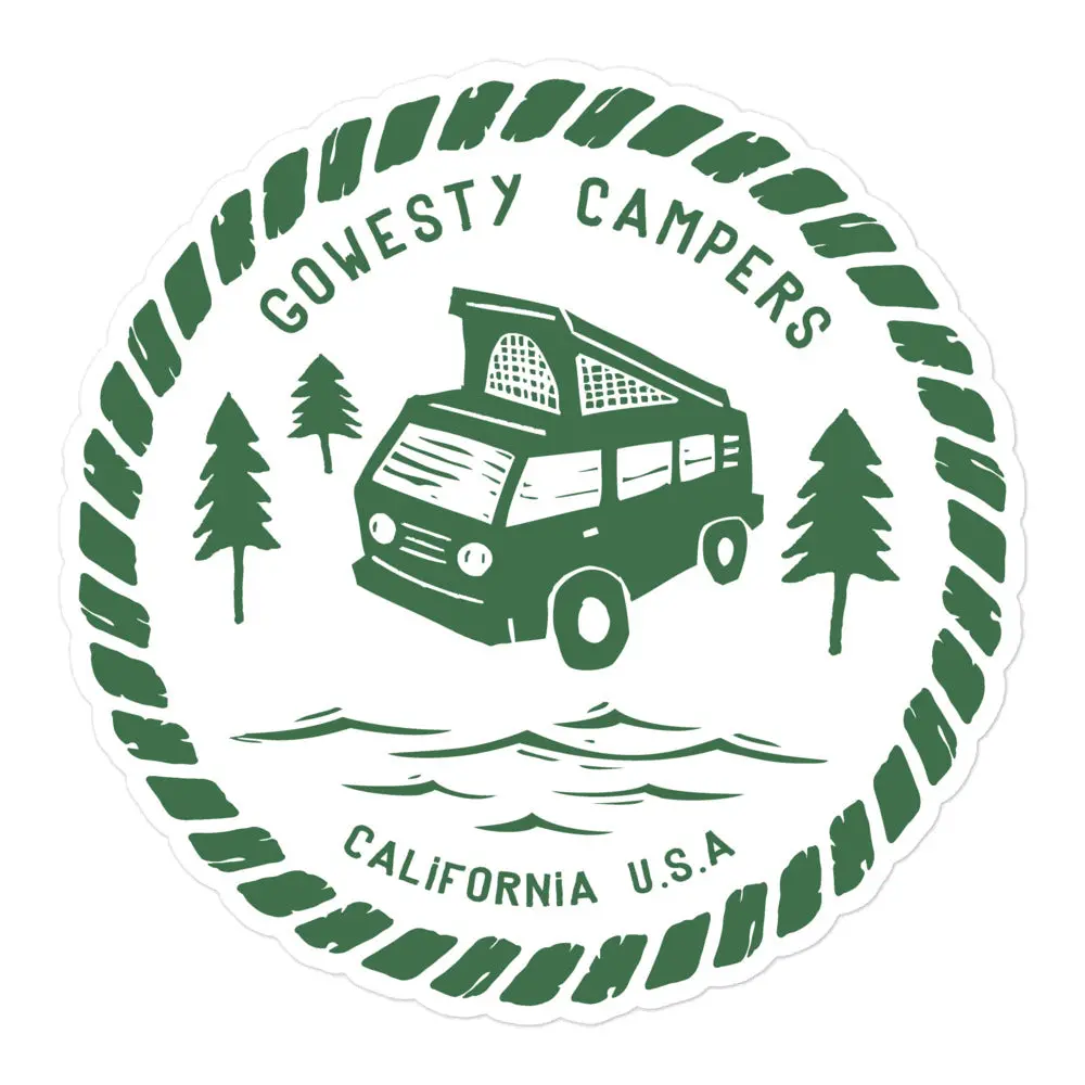 Woodcut Westy Life Green Sticker 3