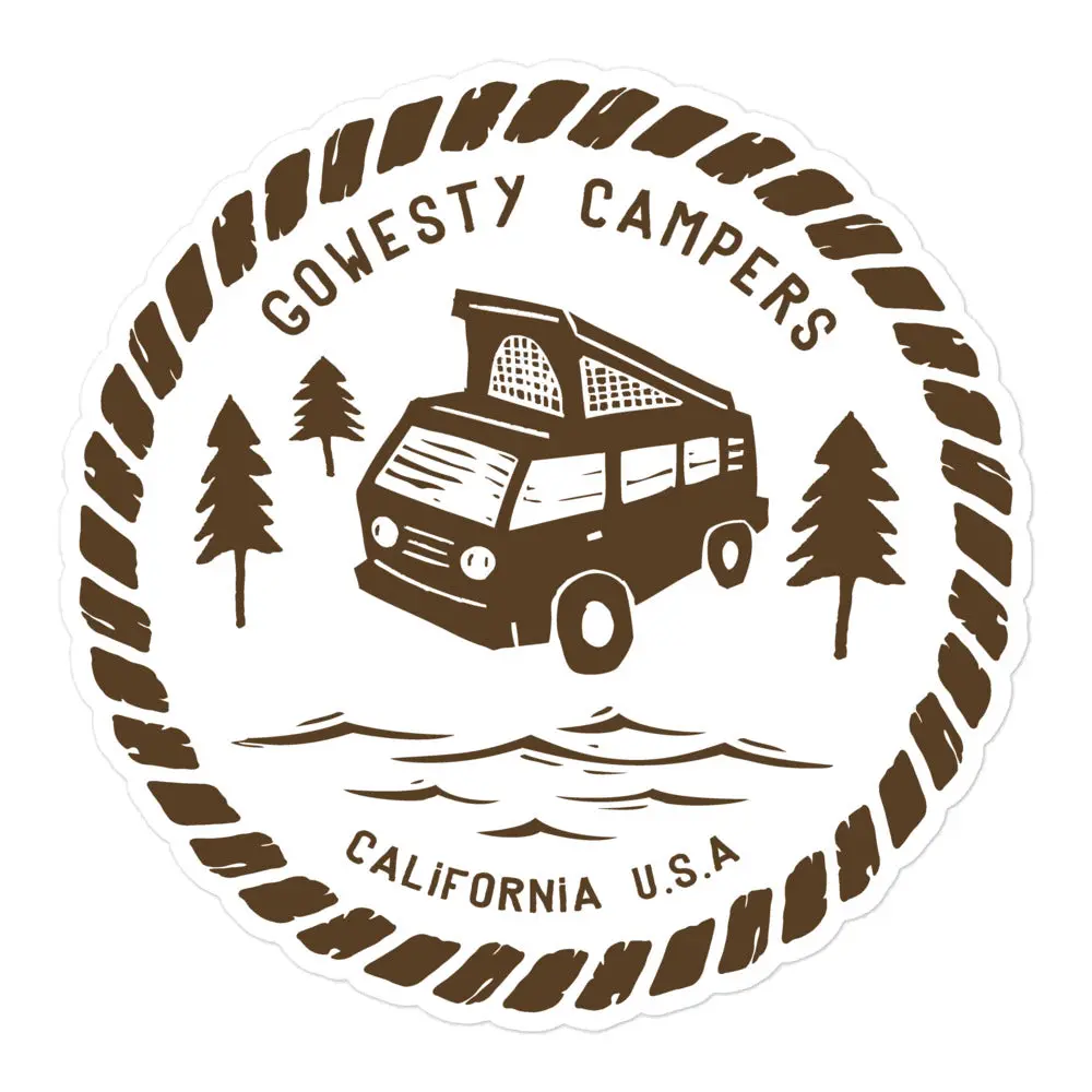 Woodcut Westy Life Brown Sticker 3