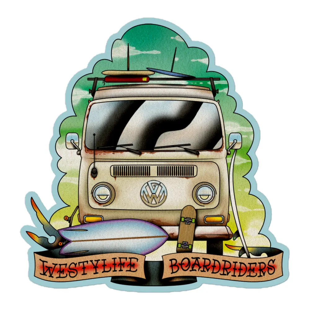 Westy Life Boardriders Face Sticker 3