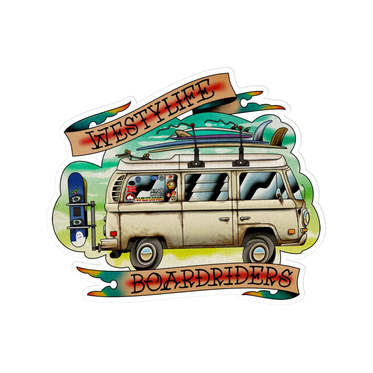 Westy Life Boardriders Vinyl Decal – Kiss-Cut Design