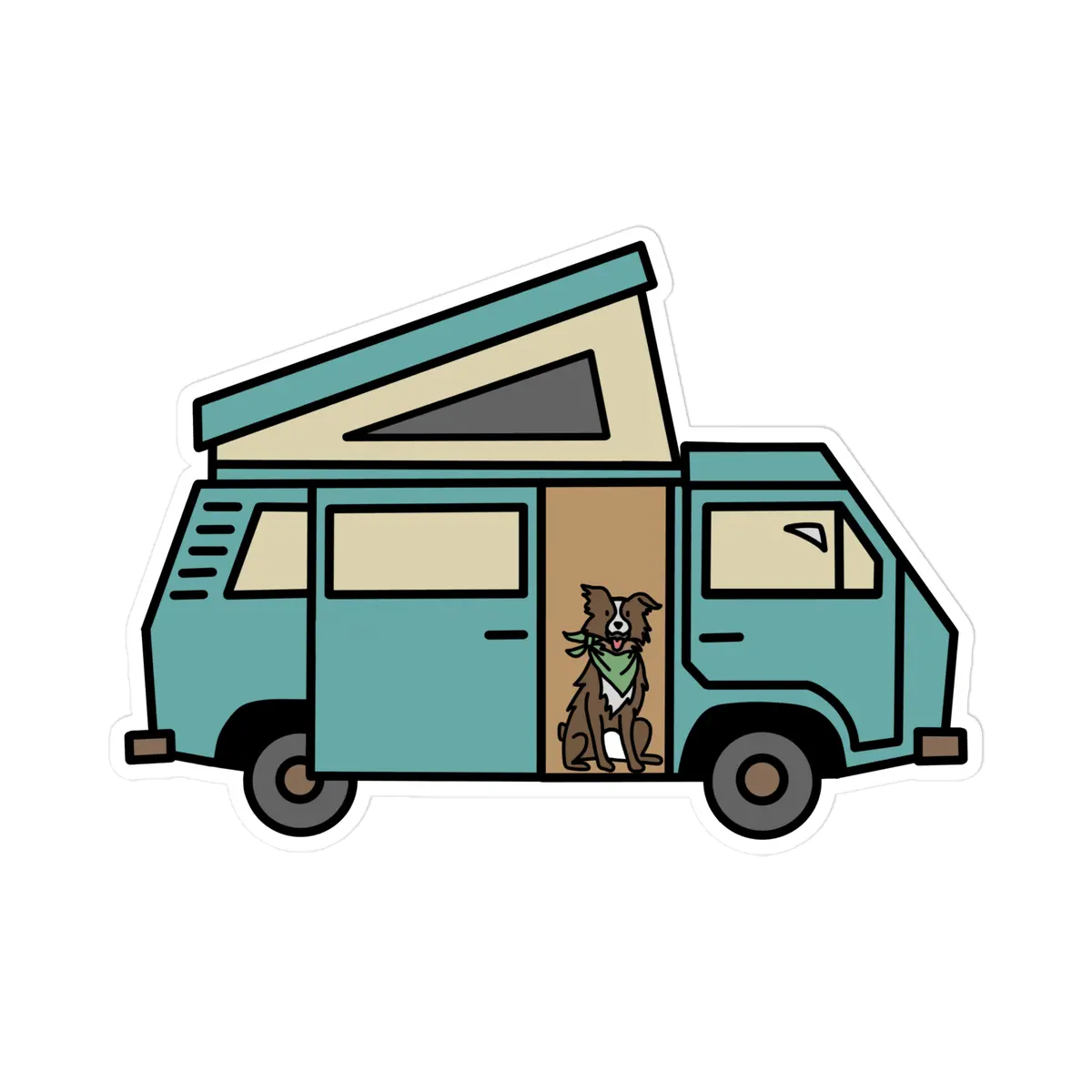 Dog in Van Kiss-Cut Vinyl Sticker
