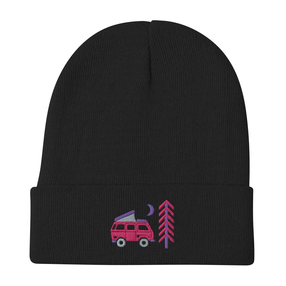 Go Outside Van & Moon Embroidered Beanie 3