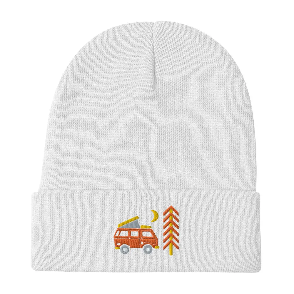 Go Outside Van & Moon Embroidered Beanie 3