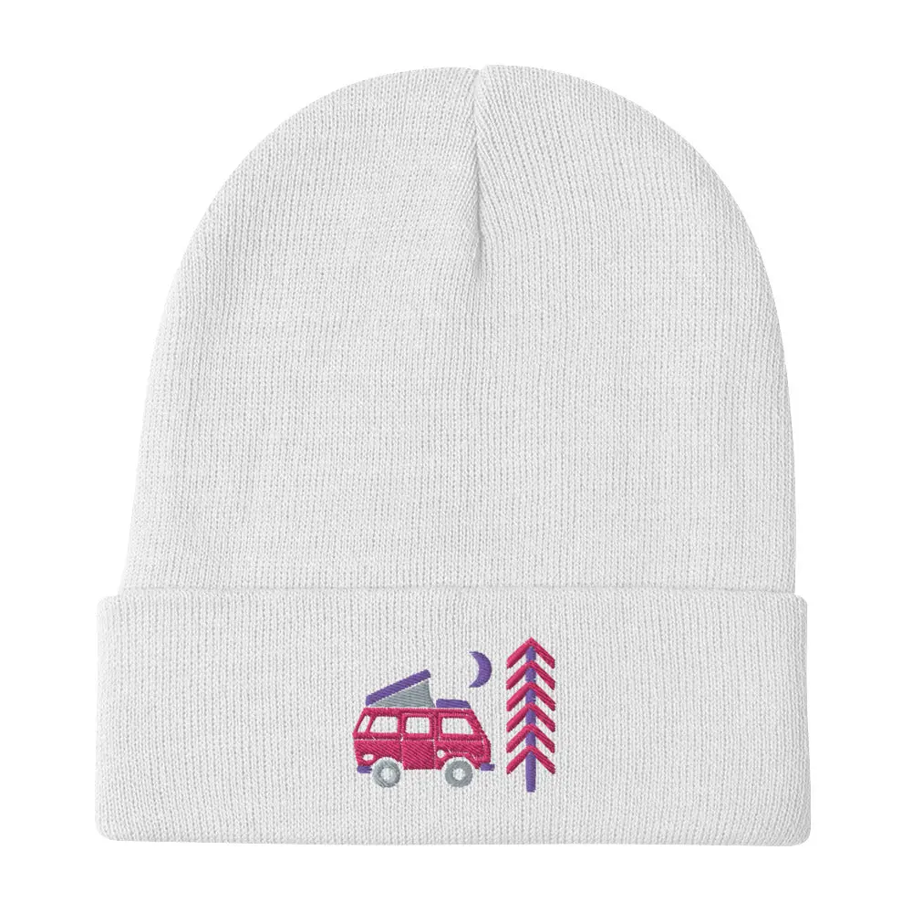 Go Outside Van & Moon Embroidered Beanie 2