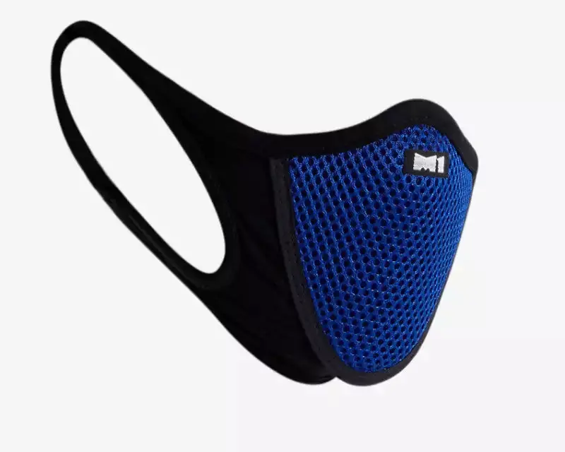 M-1 Face Mask Half Black+ Blue Centre 1