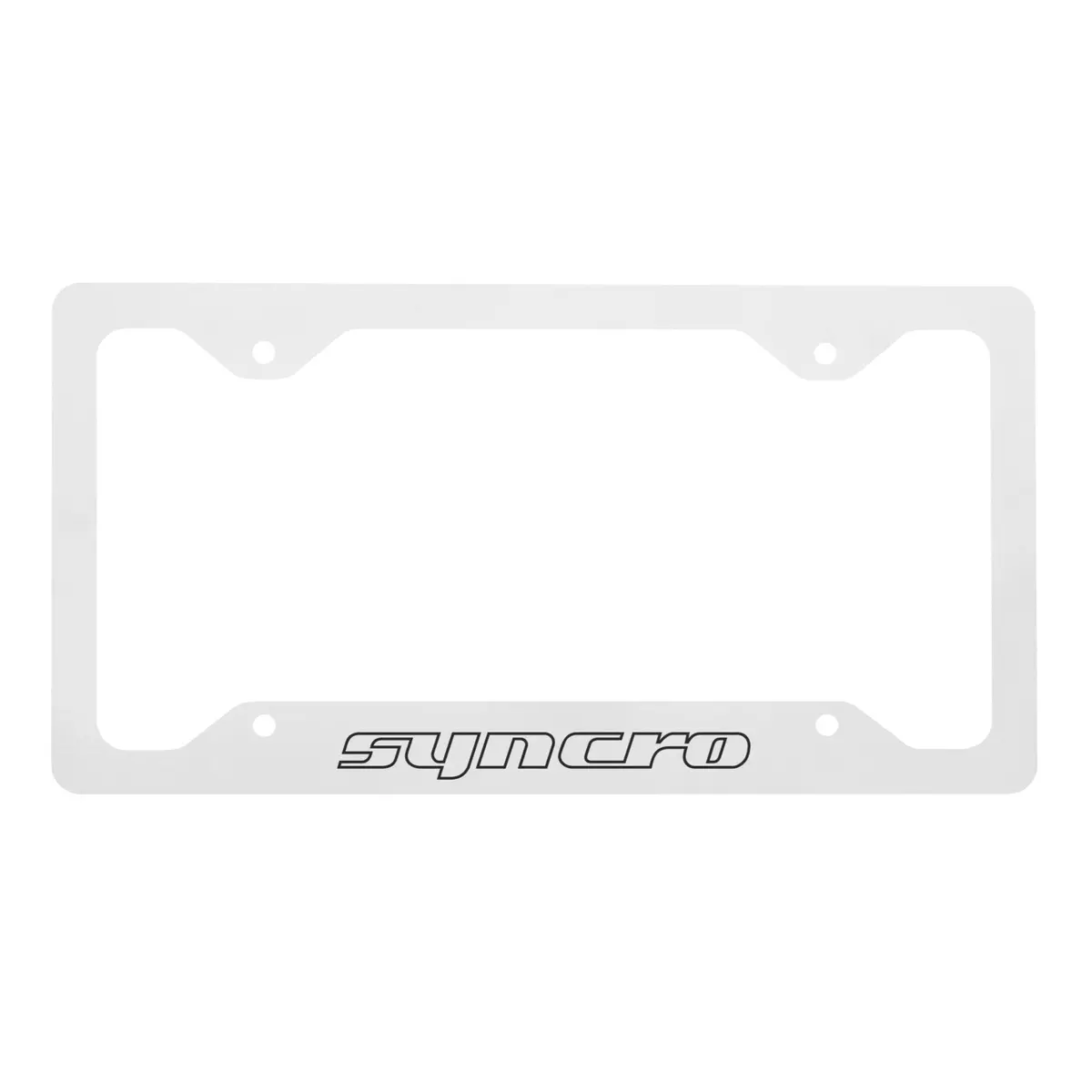 Syncro Script Metal License Plate Frame 1