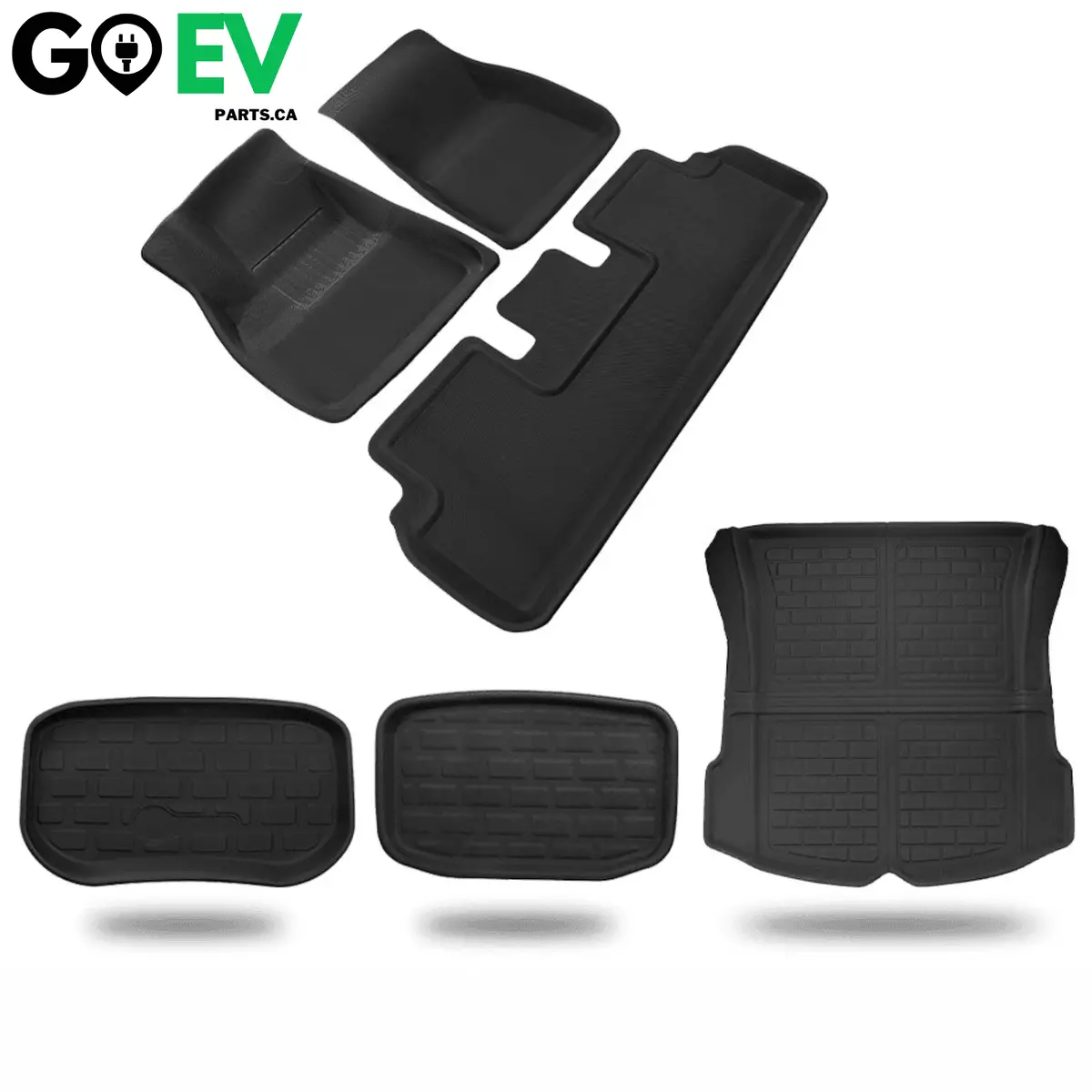 Tesla Model 3 (2020–2026) Full All-Weather Floor & Trunk Mats Bundle Set (Xpe, 6 Pcs) 1