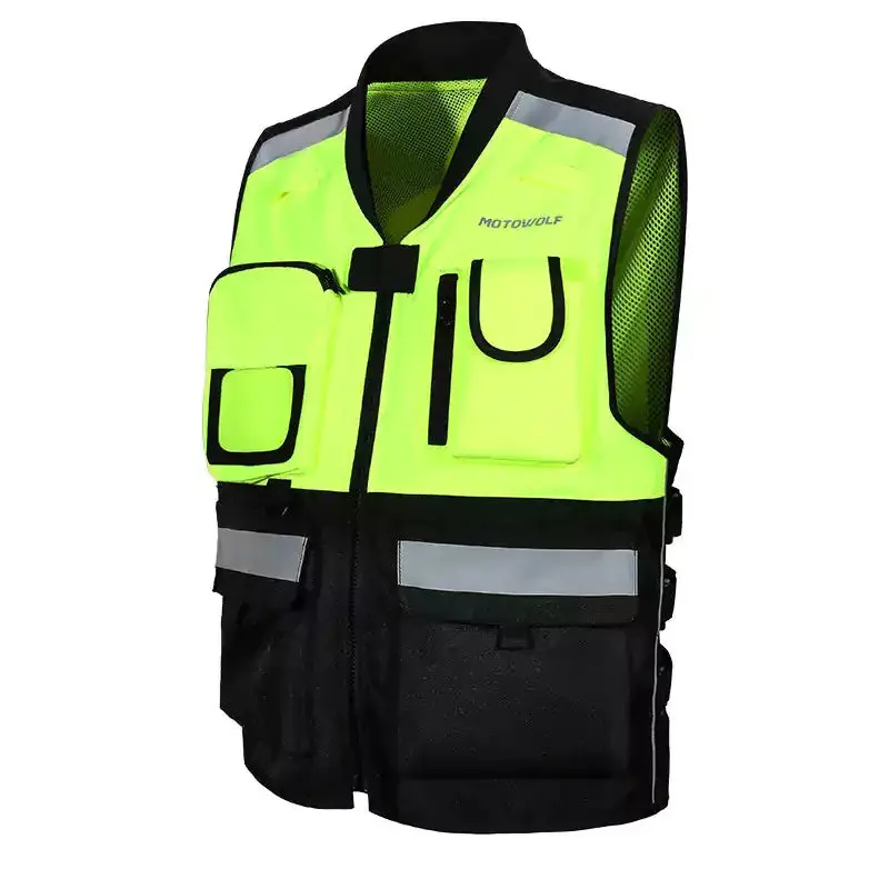 Motowolf Adjustable Leather Motorcycle Safety Racing Vest Design For Motorbike/Bike 1