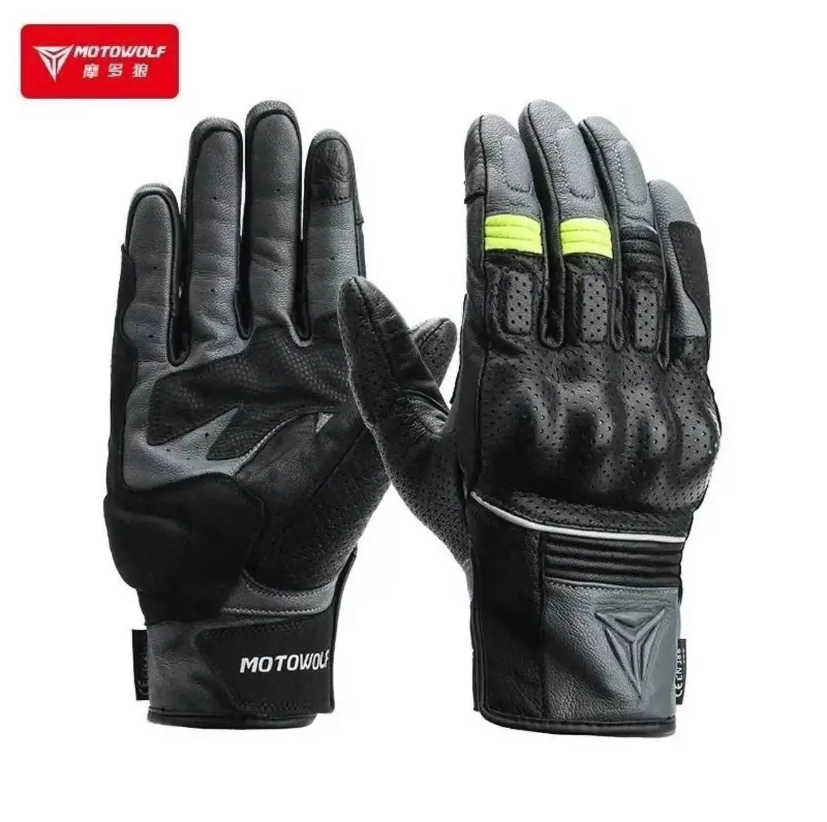 Motowolf Four Seasons Motorcycle Riding Gloves Sheepskin Carbon Fibre Fall Prevention Touch Screen Windproof Full Finger Gloves 1