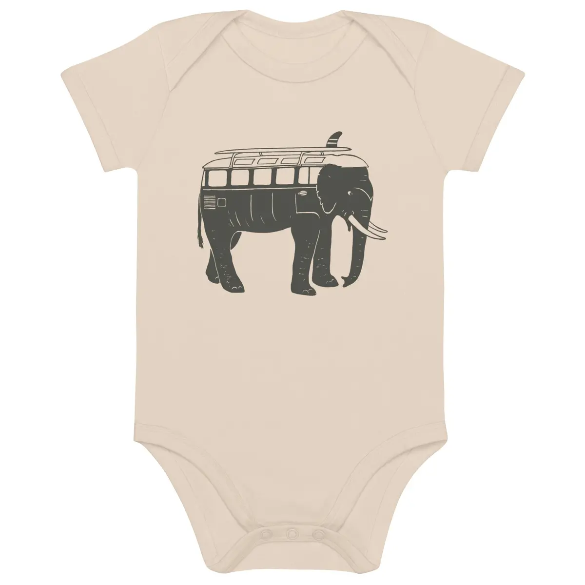 Easy Ride Elephant Organic Cotton Baby Bodysuit 1