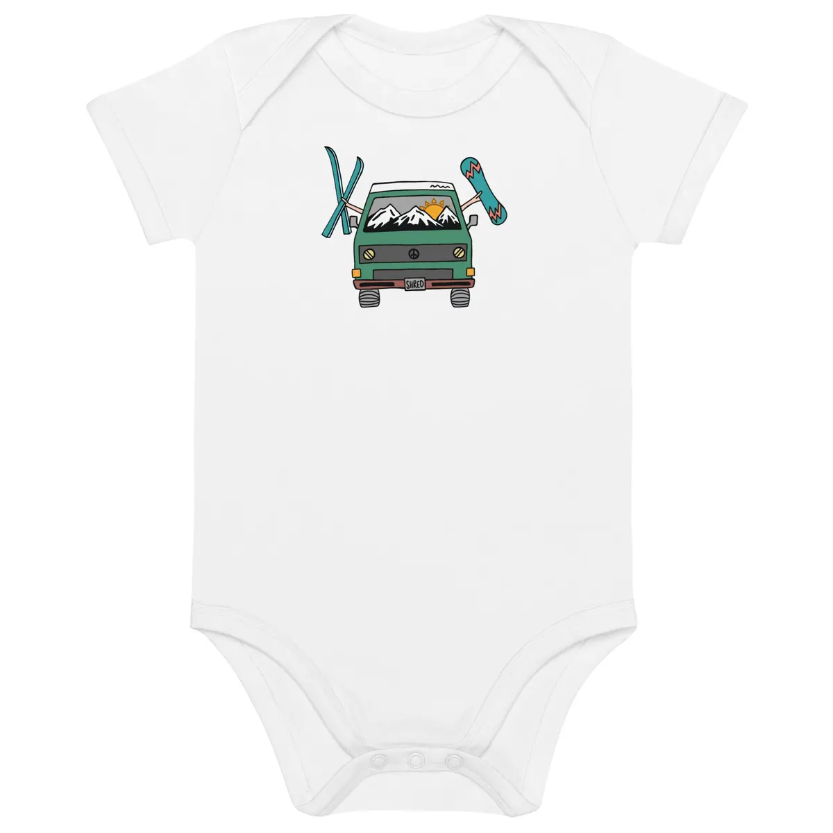 Soft Cotton Shred Van One-Piece Baby Bodysuit