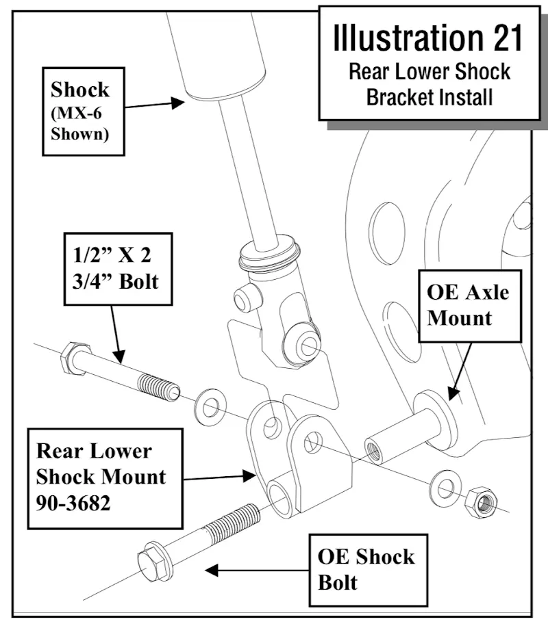 03-23 4Runner Rear Shock Lower Mount Adapter - Pt# Bulletprooft4r (B2) 1
