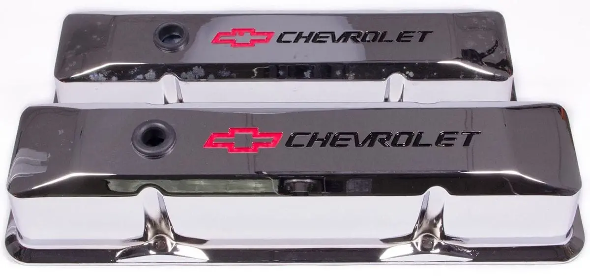 Chrome Tall-Style Die-Cast Valve Covers With Chevrolet Logo – Pr141-117 1