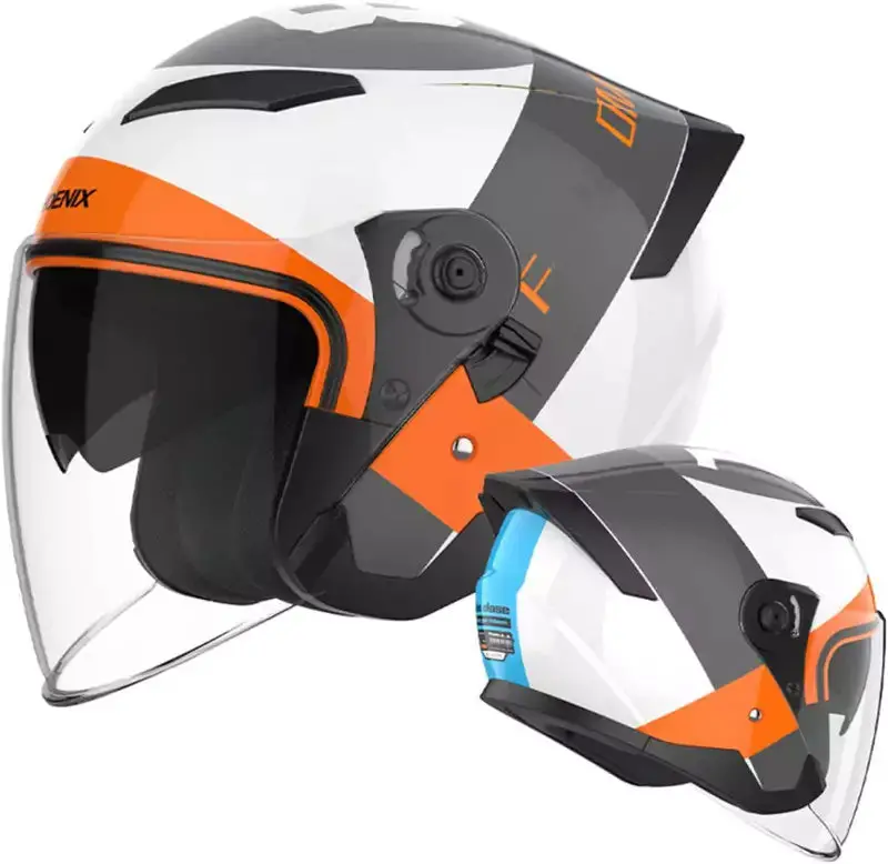 Retro Open Face Motorcycle Helmet,Adult Motorcycle Half Helmet 3/4,Dot Approved With Double Visor Summer Scooter Light Moped Atv Street Helmet Motorcycle Half Face Helmet L 1