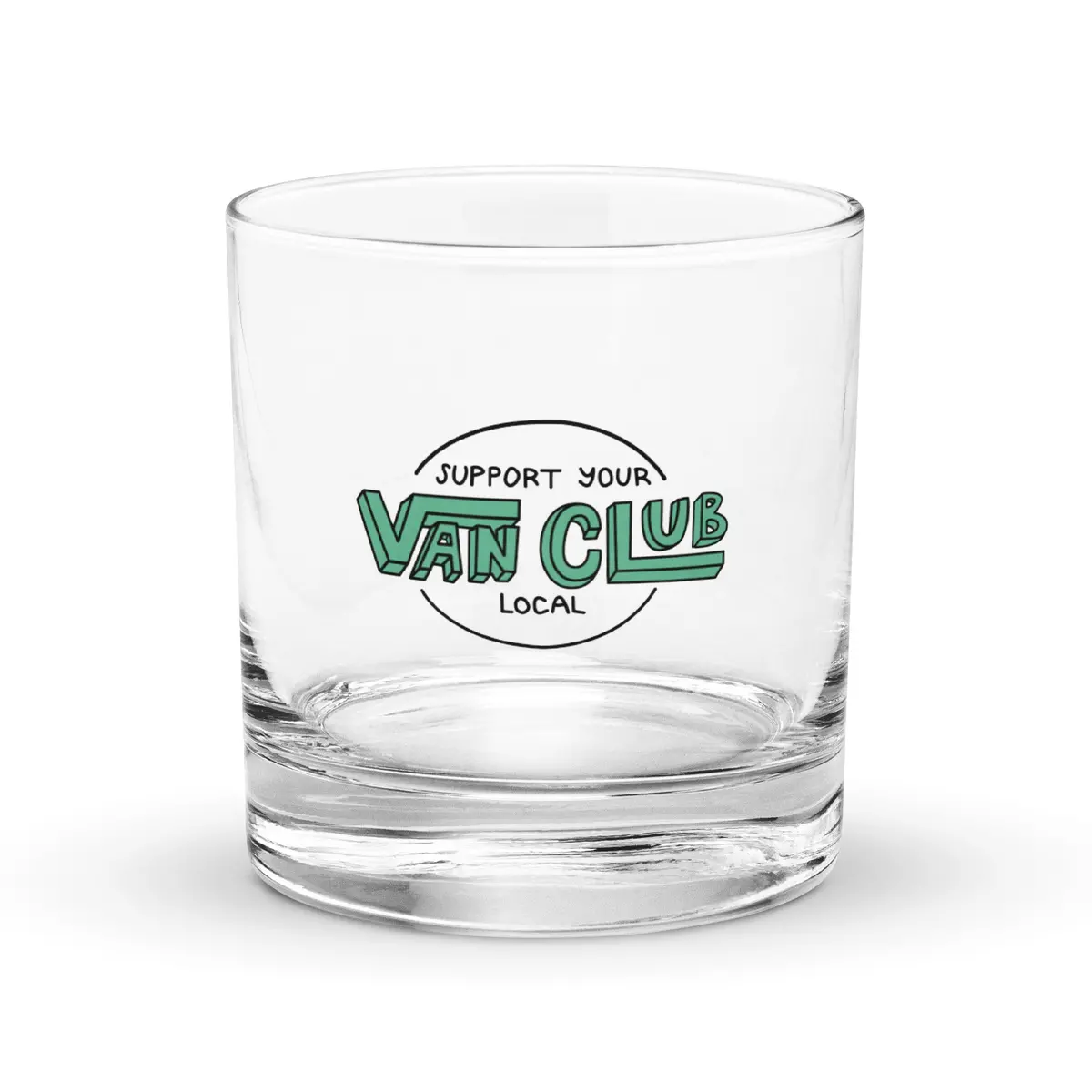 Support Your Local Van Club Green Rocks Glass 1