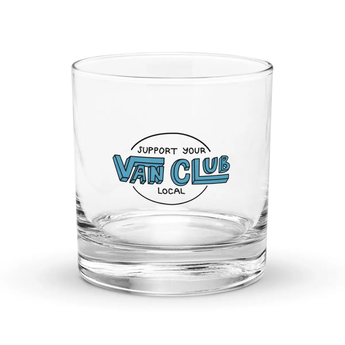 Support Your Local Van Club Blue Rocks Glass 1