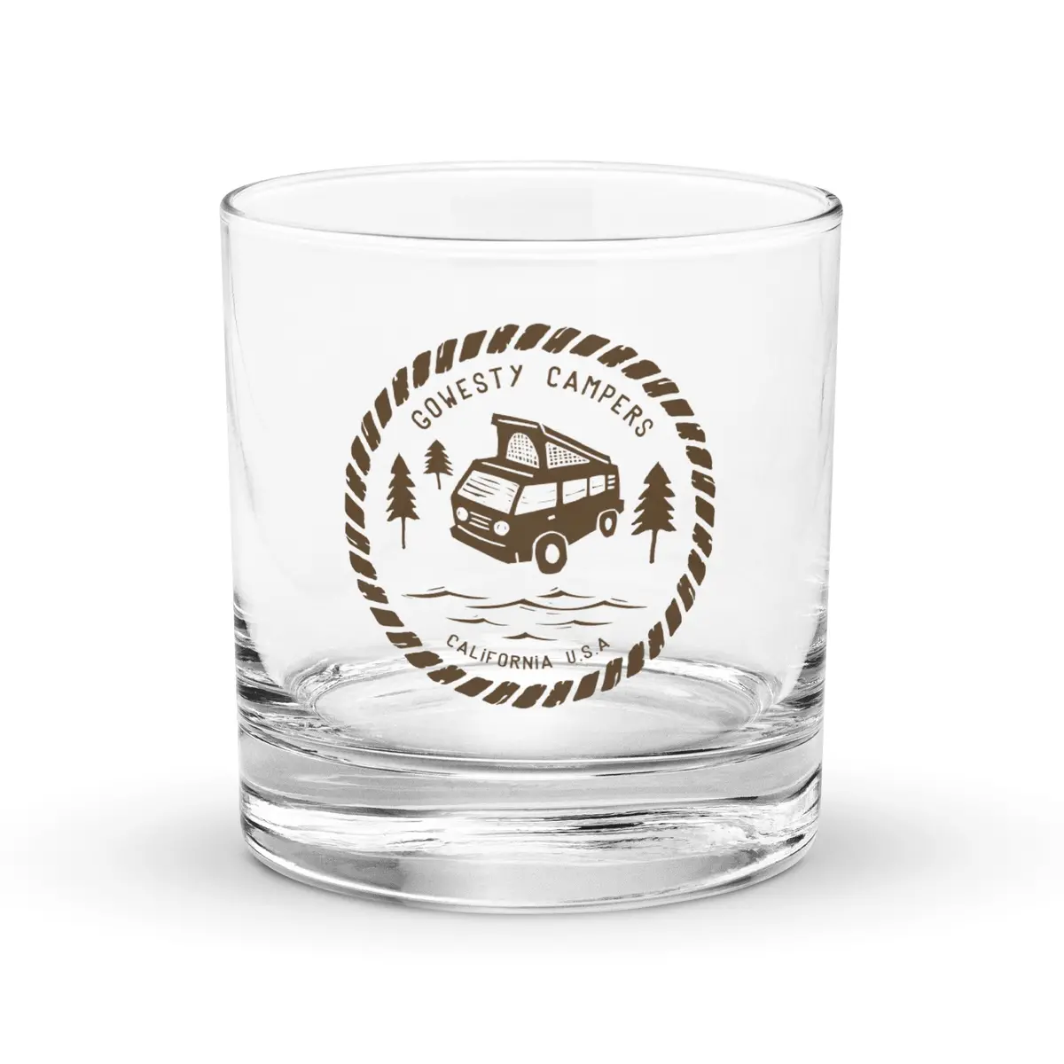 Woodcut Westy Life Rocks Glass 1