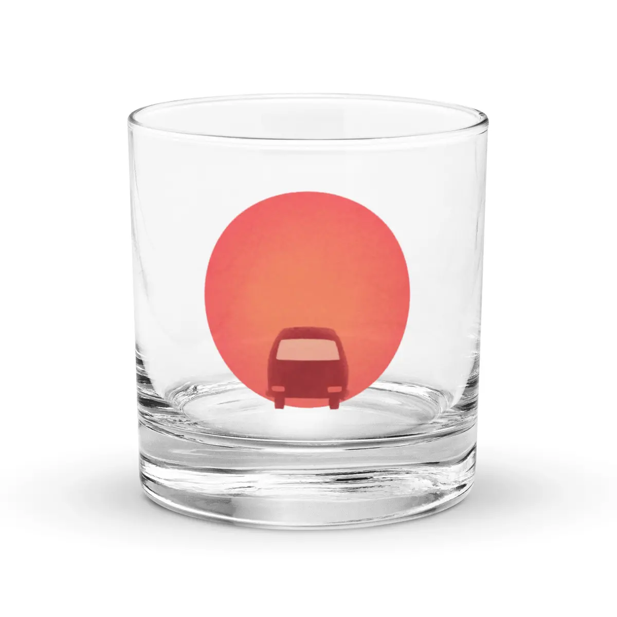 Sunset Bus Rocks Glass 1