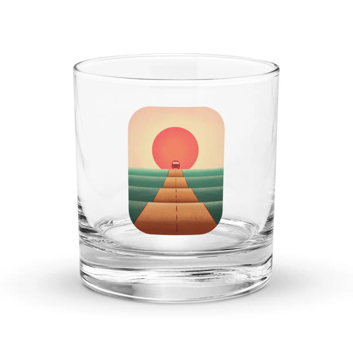 Sunset Road Rocks Glass 1