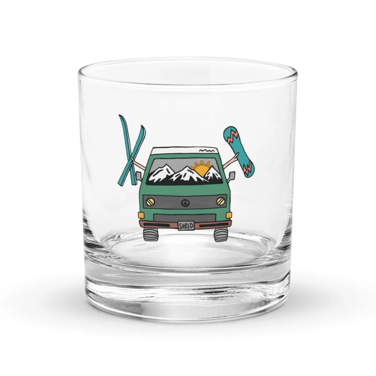 Shred Van Rocks Glass 1