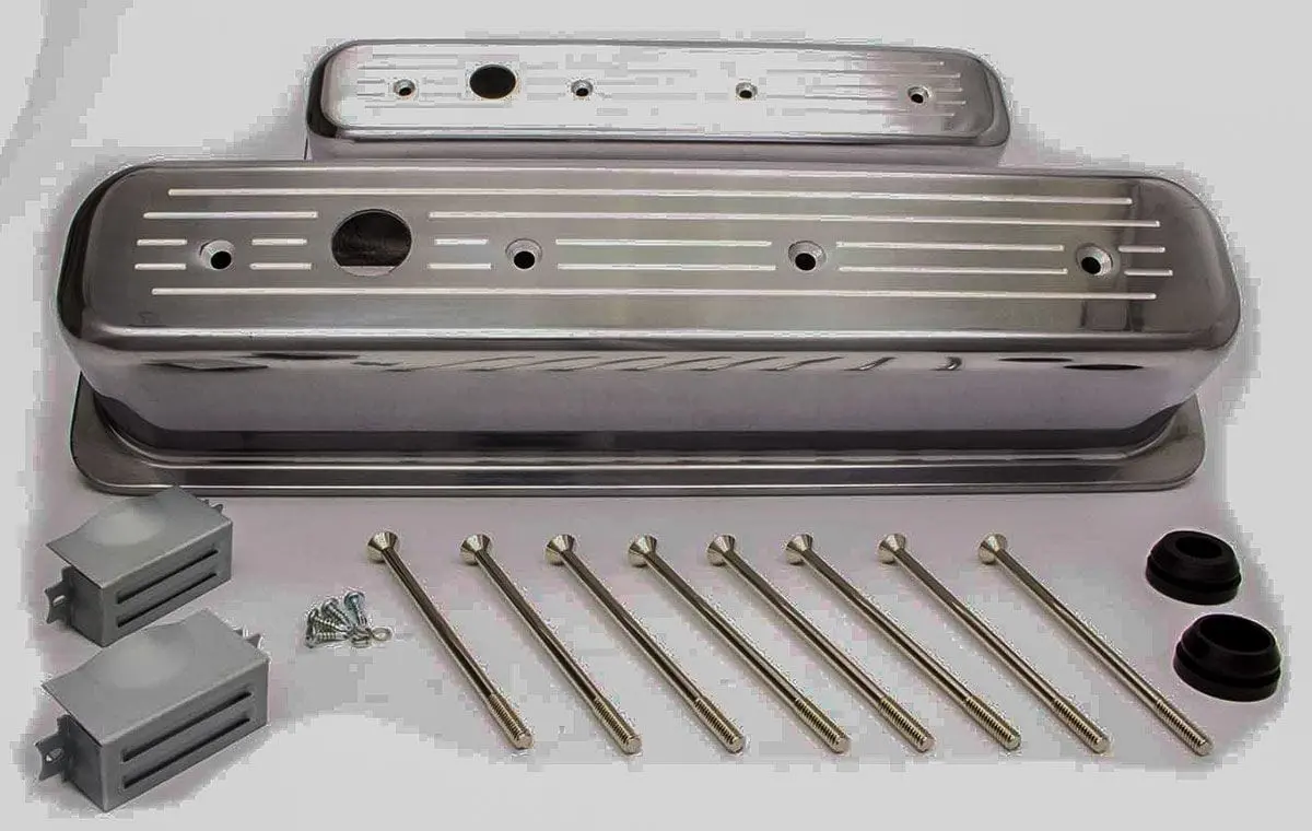 Rpc Racing Polished Aluminum Tall-Profile Valve Covers – Ball-Milled Center-Bolt Design Rpcr6047 1