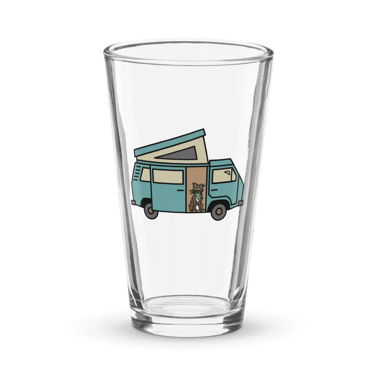 Dog In Van Shaker Pint Glass 1