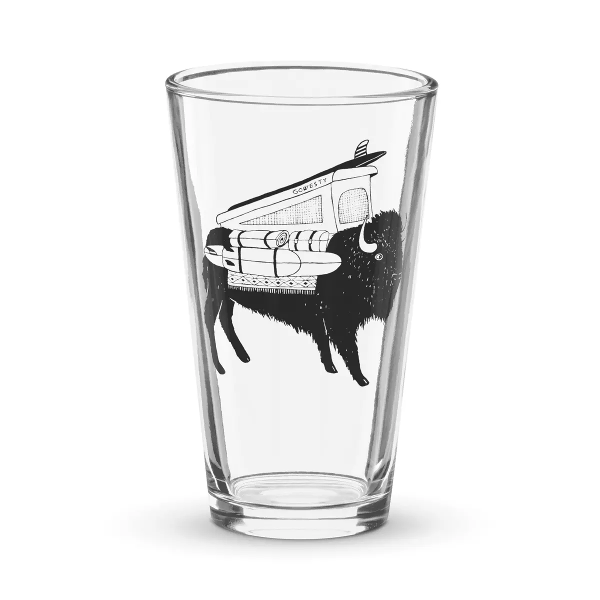 Buffalo Roam Shaker Pint Glass 1