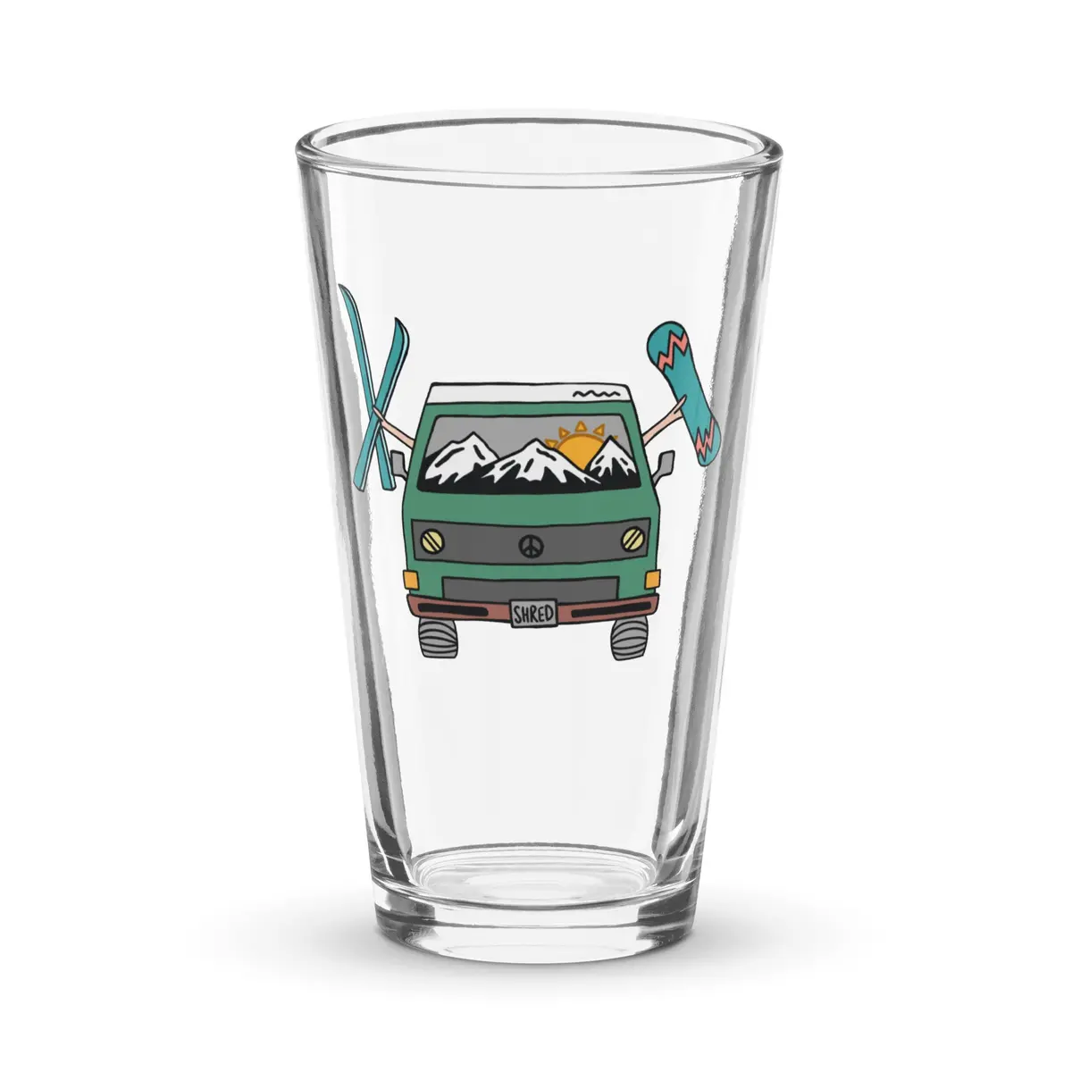 Shred Van Shaker Pint Glass 1
