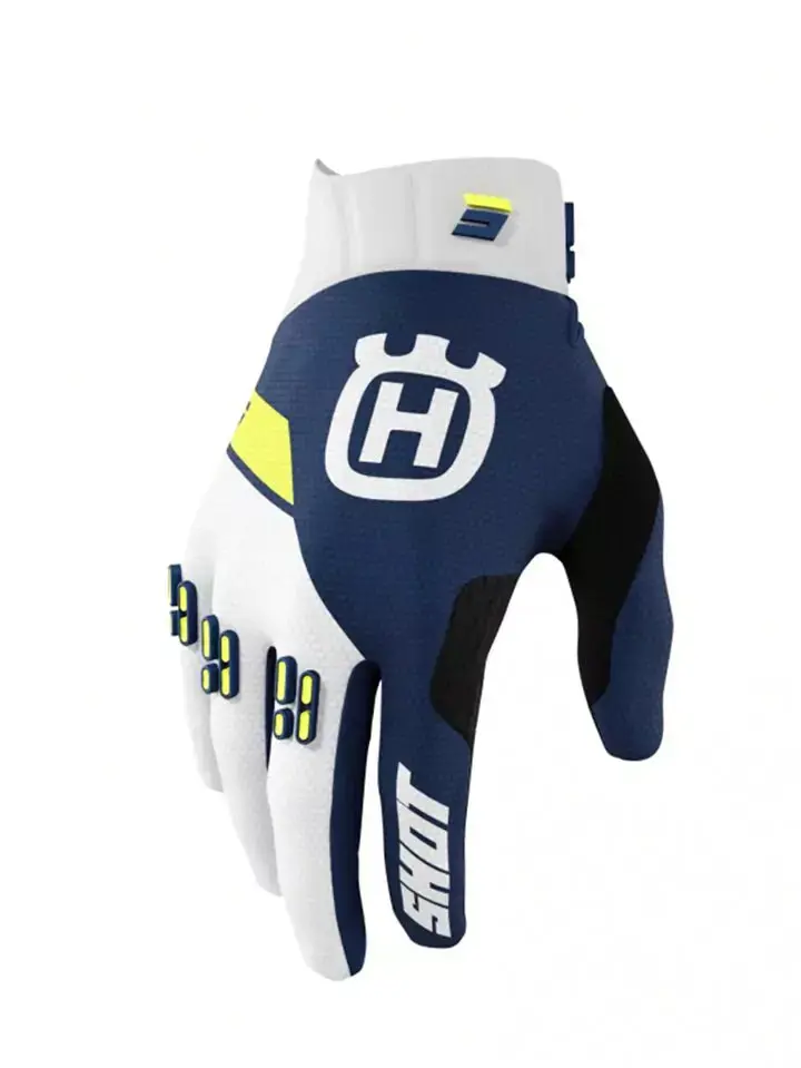 Shot Husqvarna Moto Gloves Top Navy Mx Motorcycle Gloves Off Road Motocross Glove Mtb Dirt Bike Glove 1