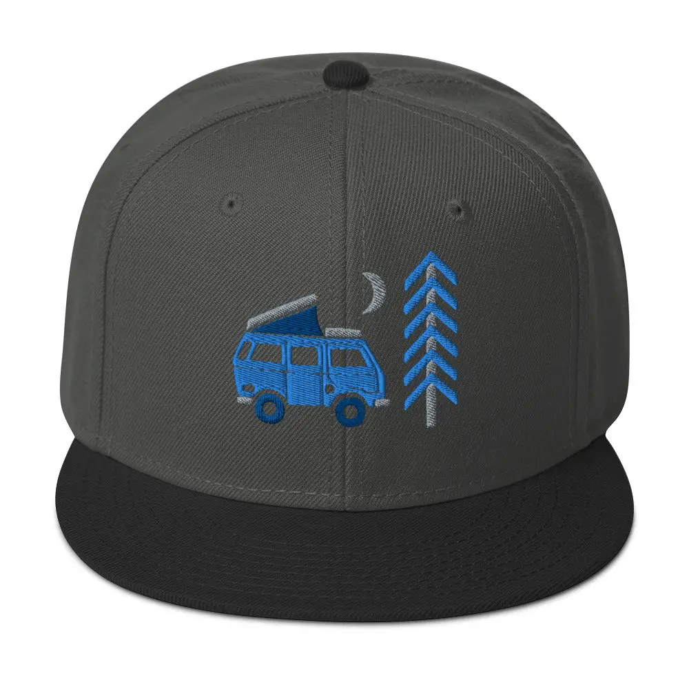 Go Outside Van & Moon Snapback Hat 6