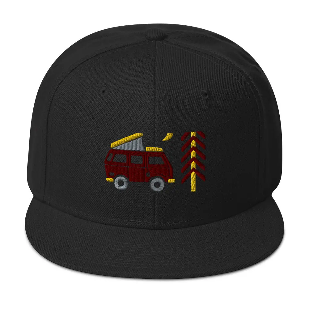 Go Outside Van & Moon Snapback Hat 6
