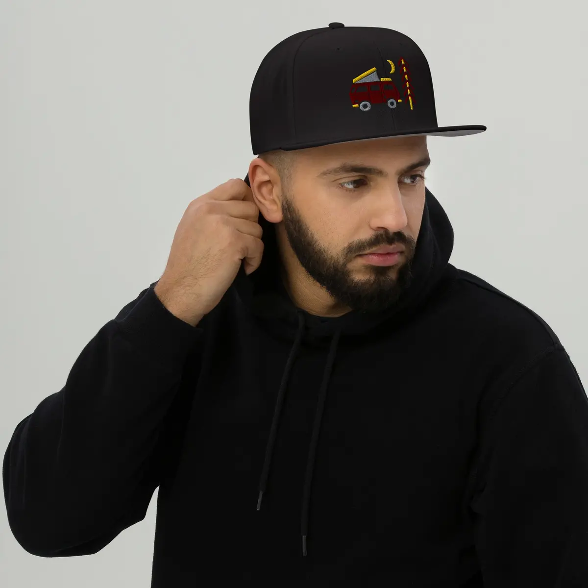 Go Outside Van & Moon Snapback Hat 7